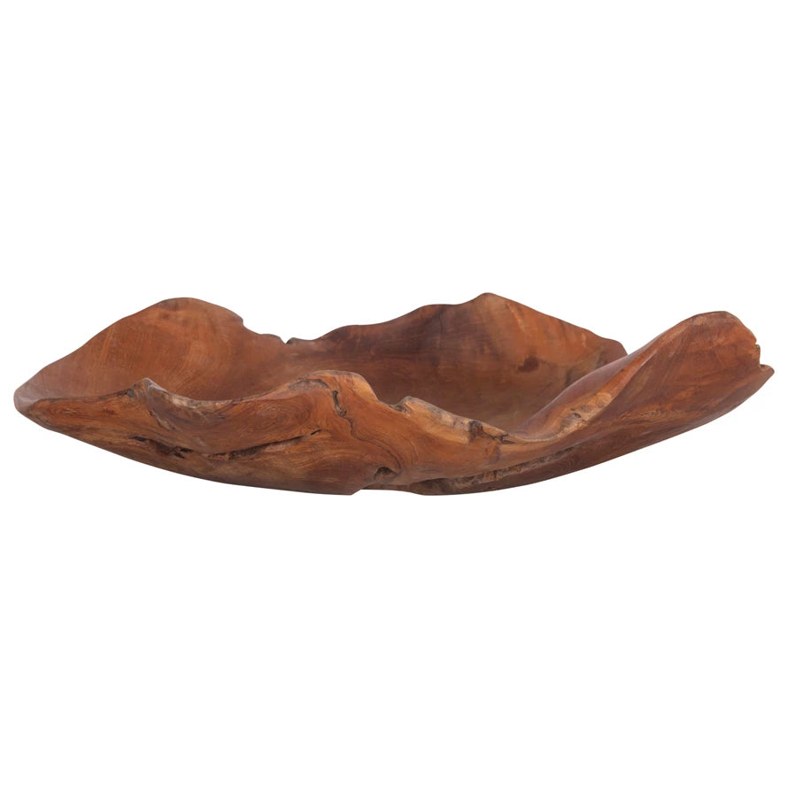 Hand-Carved Teakwood Bowl