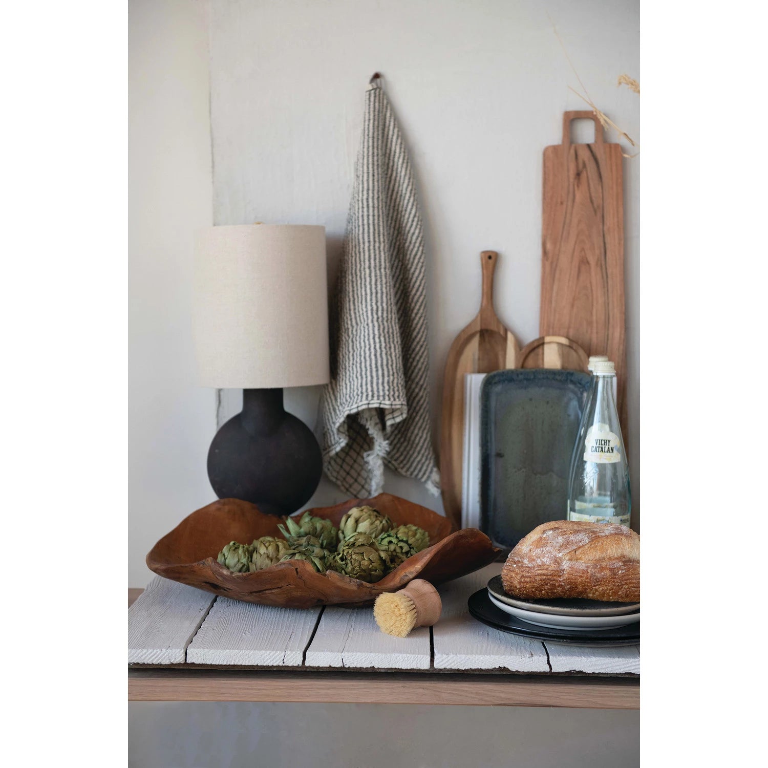 Hand-Carved Teakwood Bowl