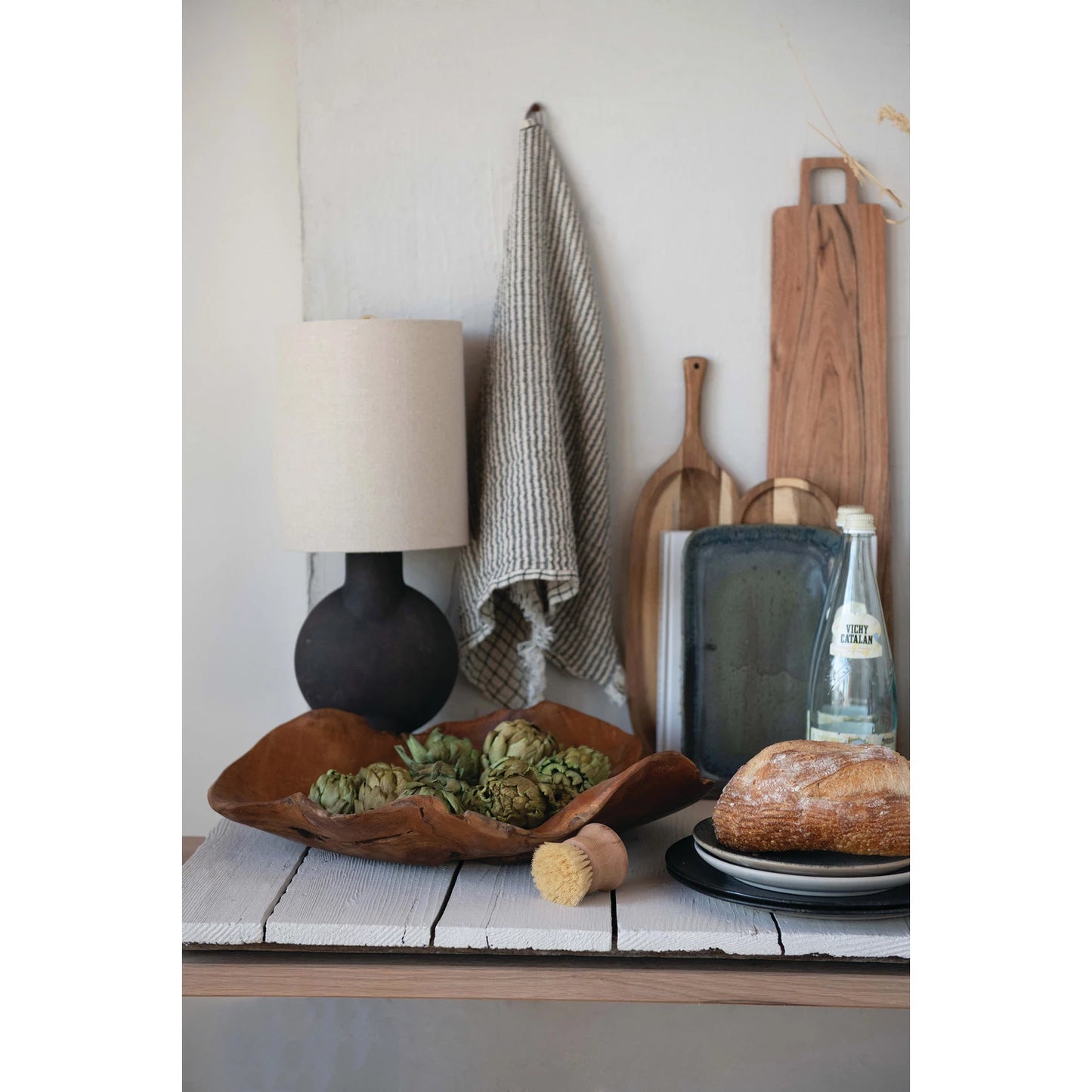 Hand-Carved Teakwood Bowl