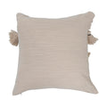 Square Cotton  Jute Pillow | Macrame & Tassels