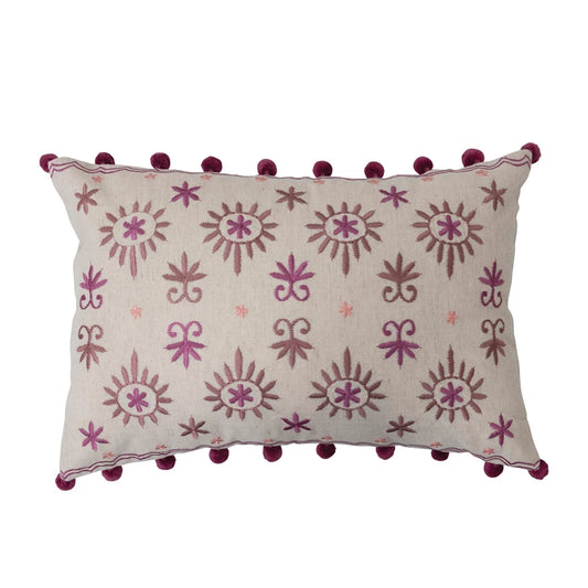 Lumbar Pillow with Embroidery