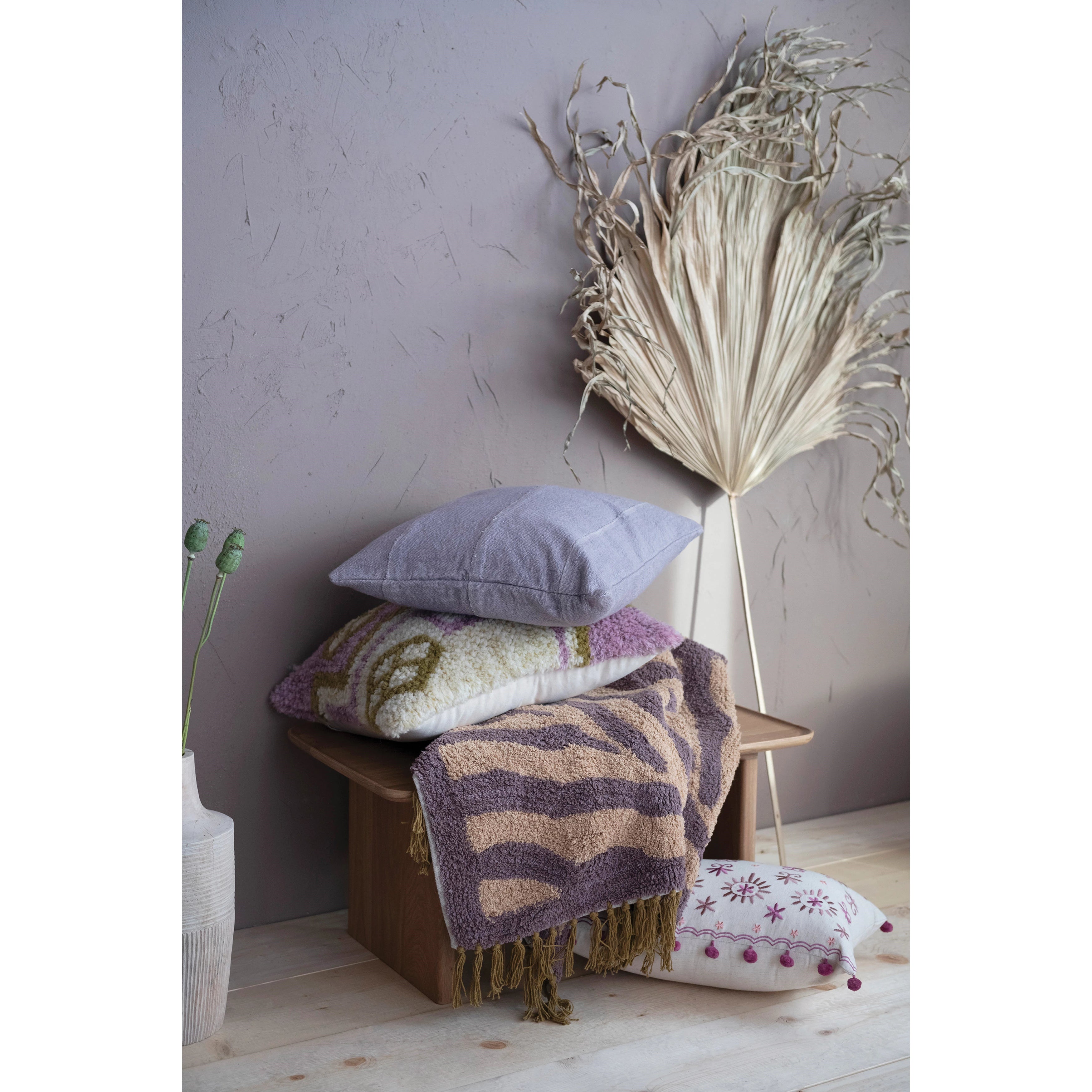 Lumbar Pillow with Embroidery