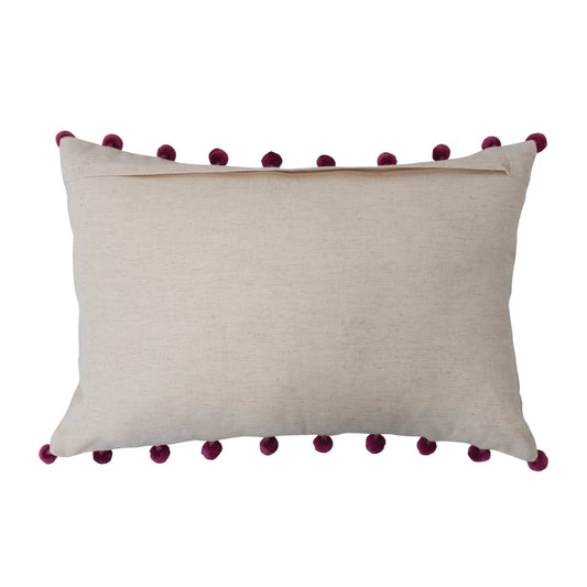 Lumbar Pillow with Embroidery