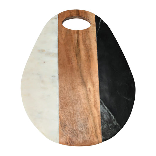 Marble + Acacia Wood Cheese Cutting Boards