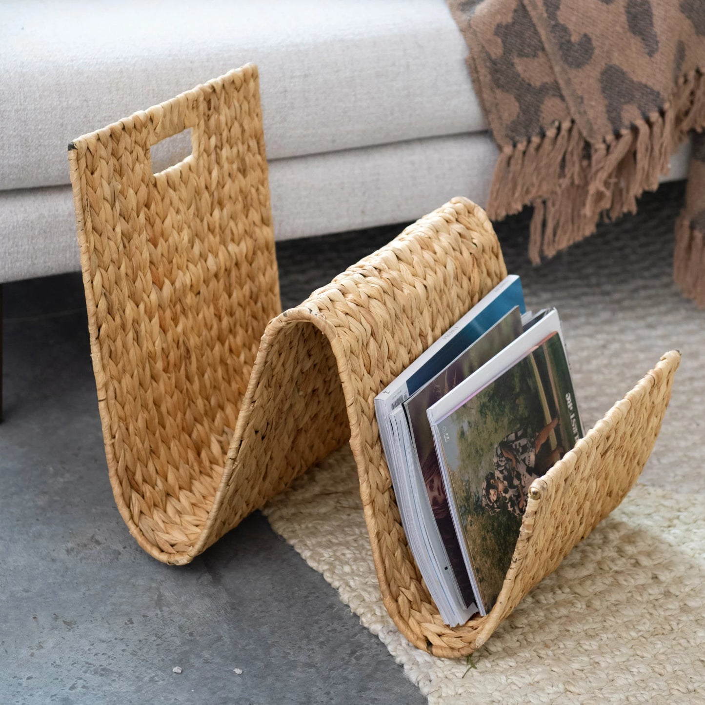 Handwoven Water Hyacinth Magazine Holder