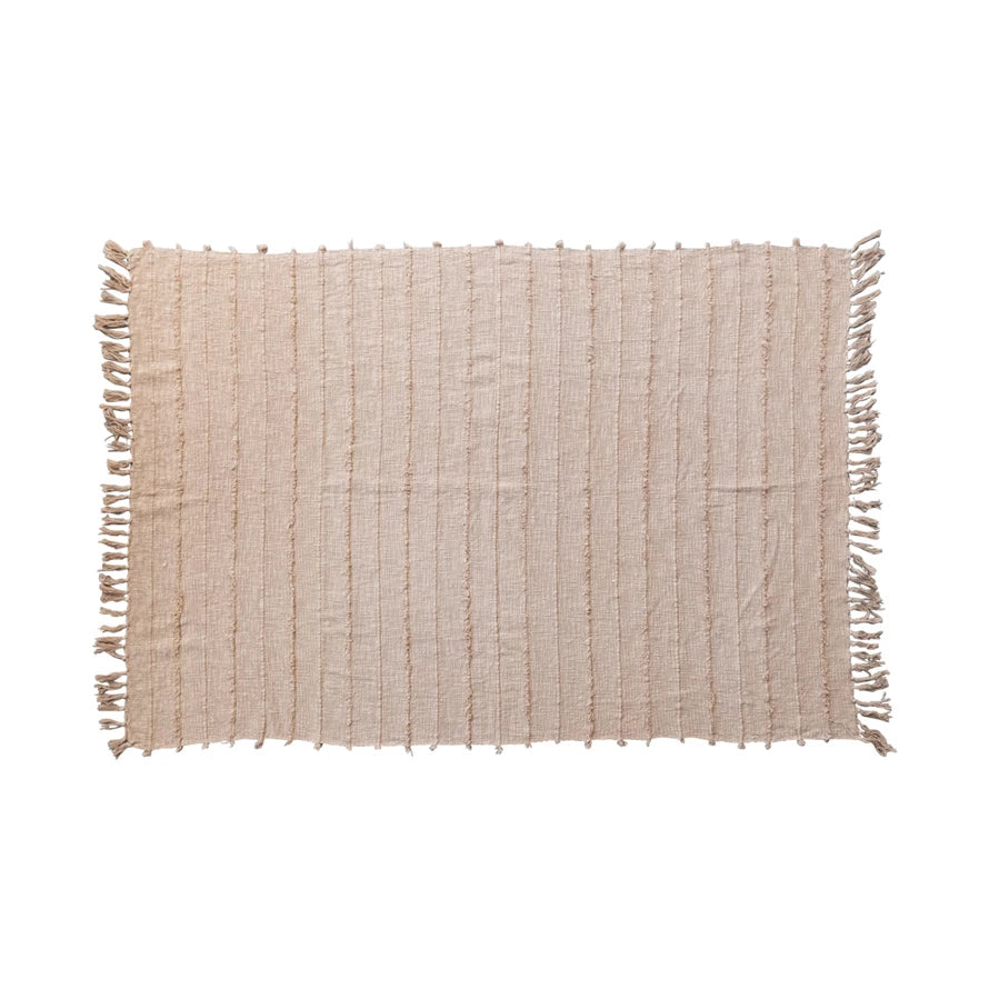 Stonewashed Cotton Slub Throw Blanket