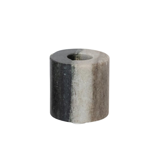 Black Melange Marble Taper Candle Holder