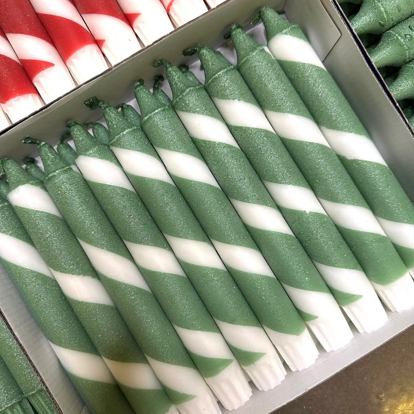 Taper Candles | Green Stripe