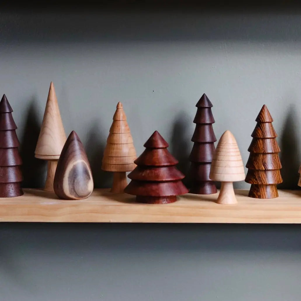 Woodland Handcarved Trees