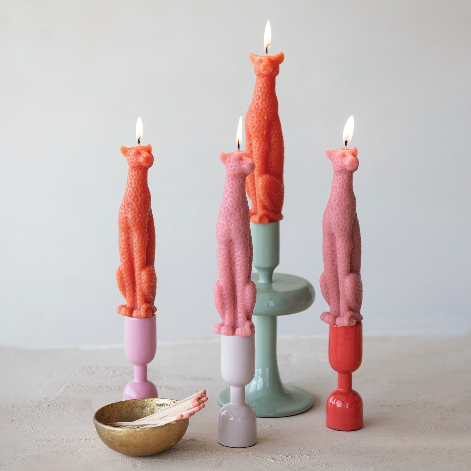 Leopard Taper Candles | Unscented Set of 2