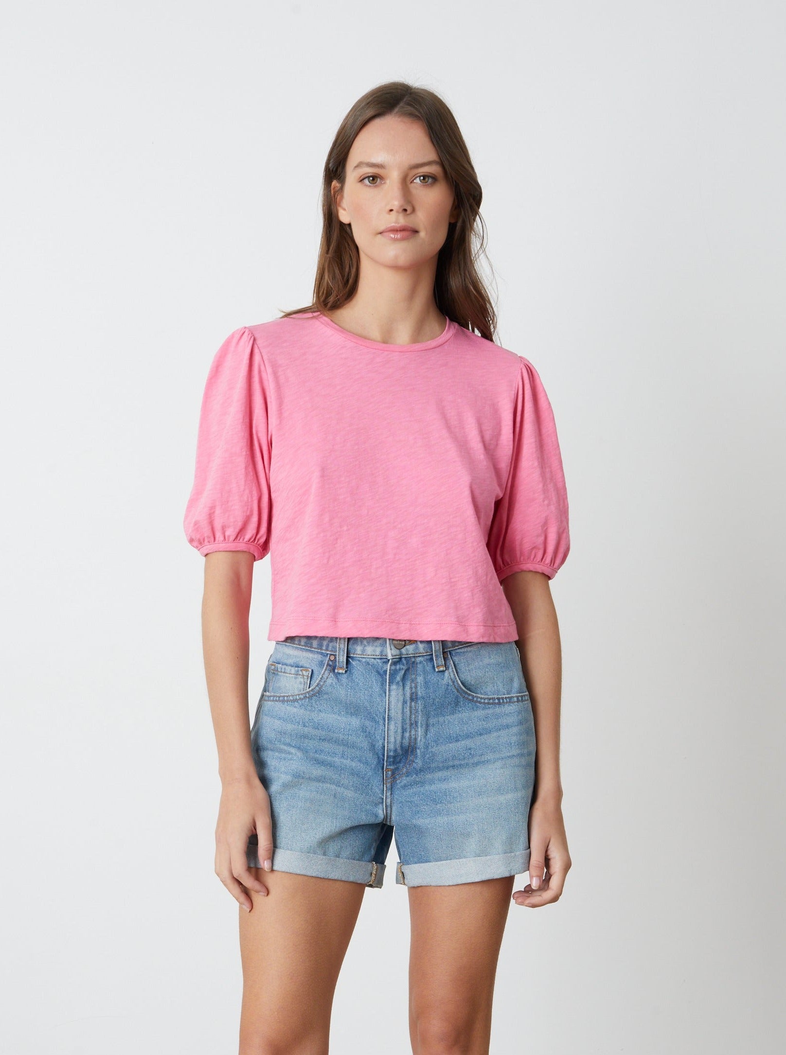 Hilary | Cotton Slub Bubble Sleeve Tee