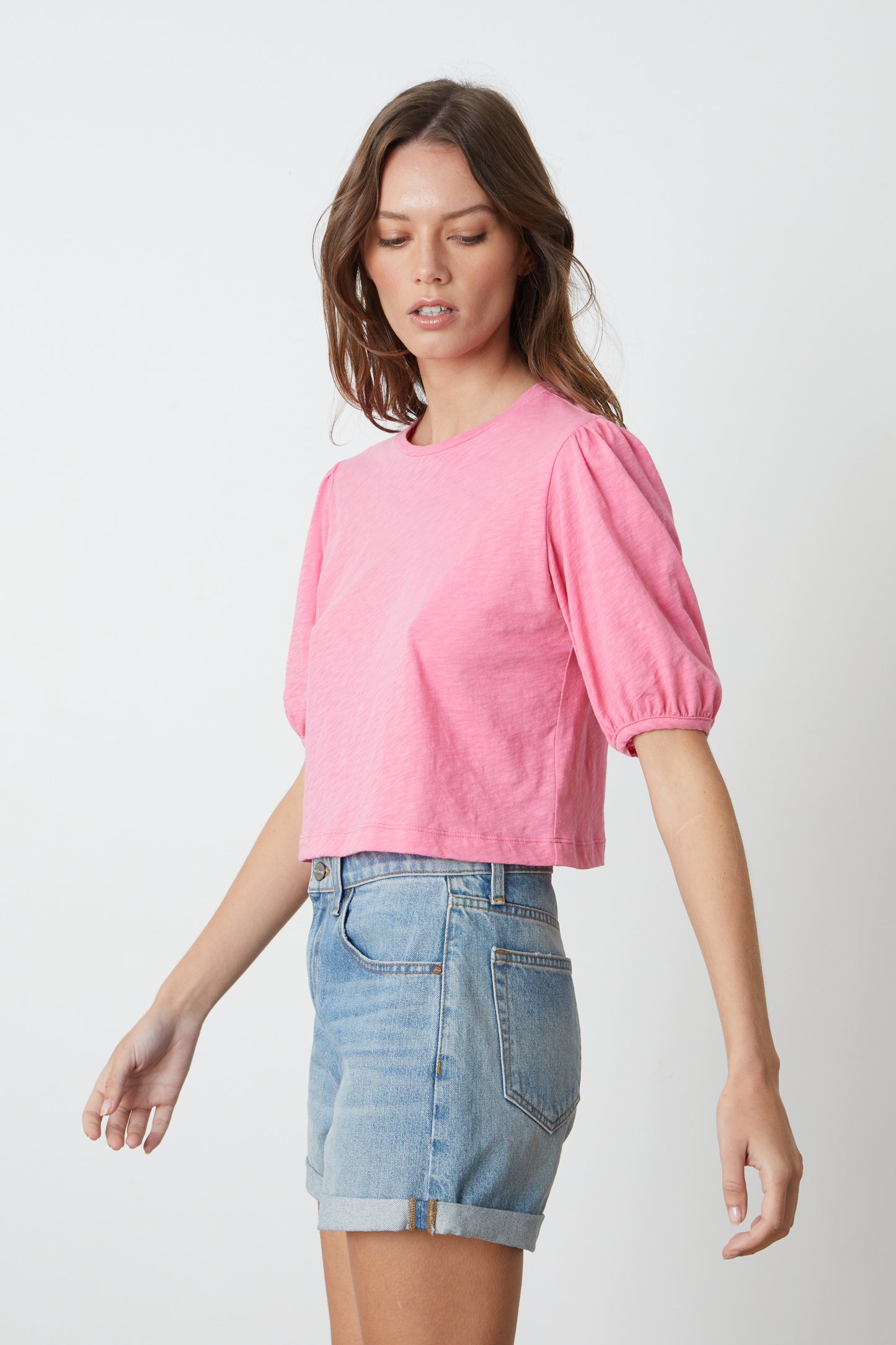 Hilary | Cotton Slub Bubble Sleeve Tee
