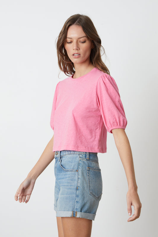 Hilary | Cotton Slub Bubble Sleeve Tee
