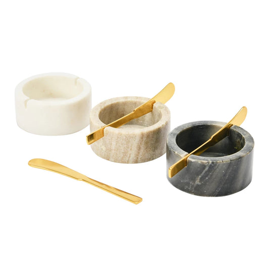 Marble Bowl + Spreader Knife Set