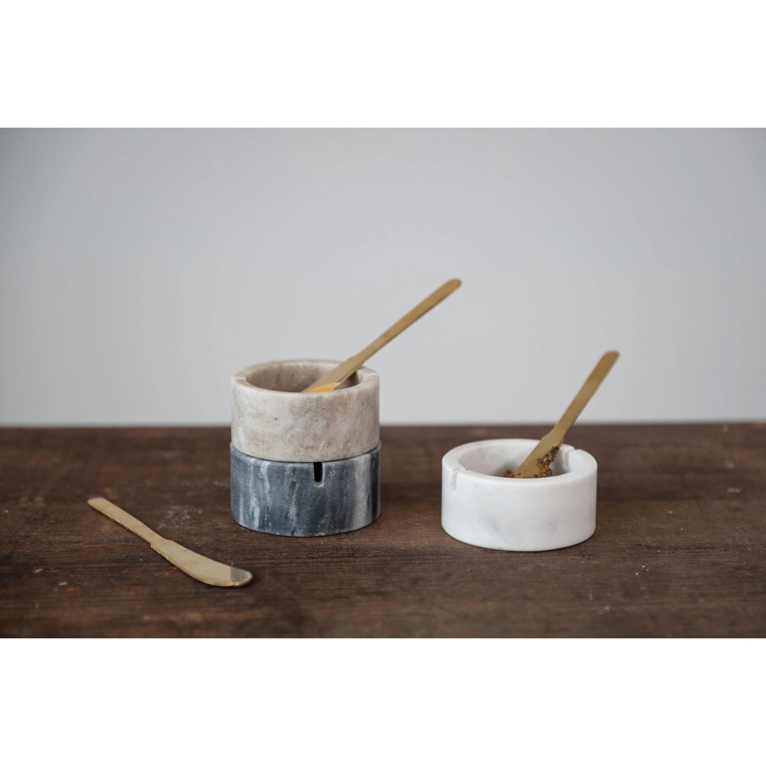 Marble Bowl + Spreader Knife Set