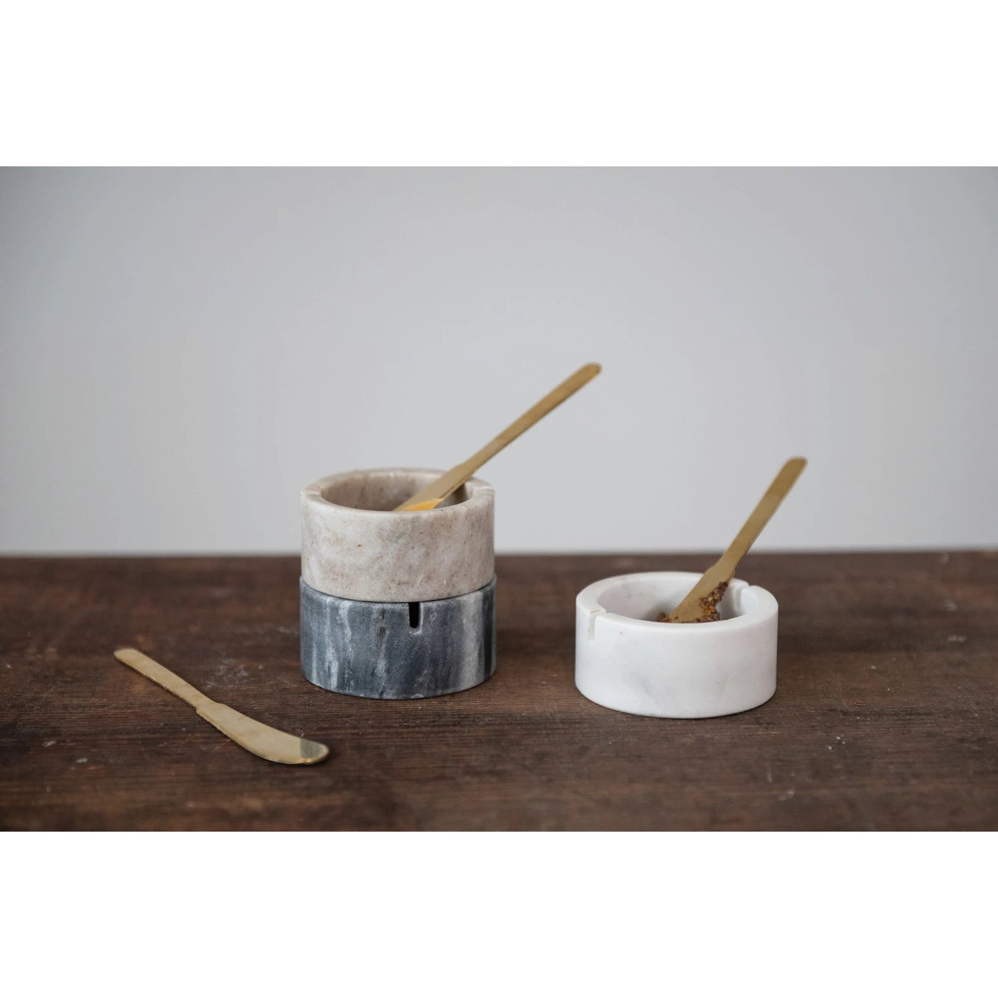 Marble Bowl + Spreader Knife Set