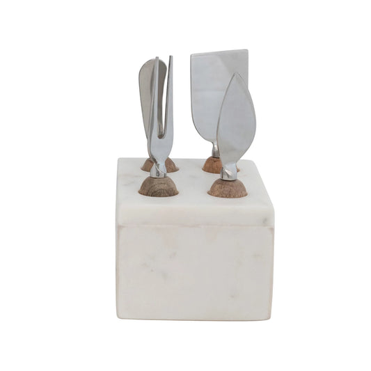 Marble + Mango Wood | Cheese Servers