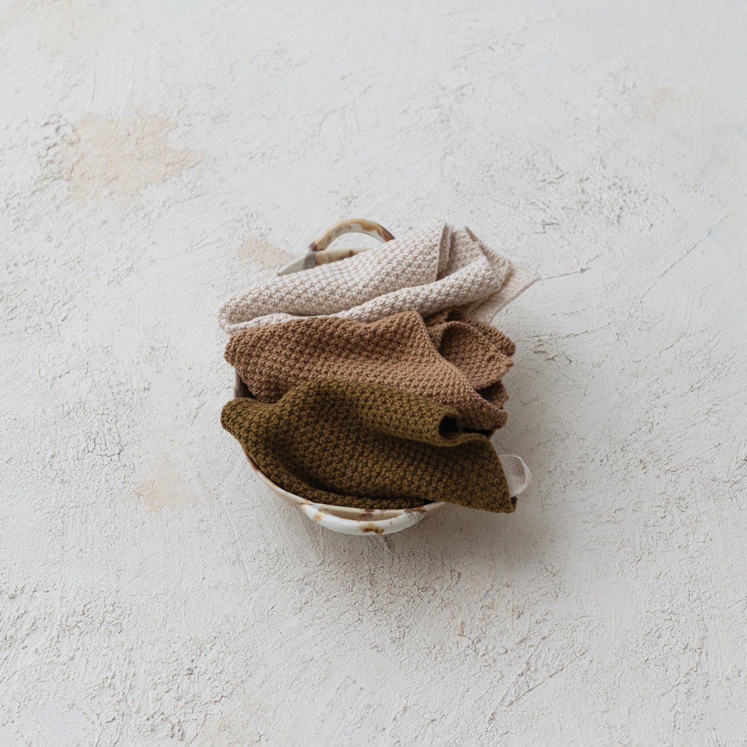 Cotton Knit Dish Cloths | Set of 3