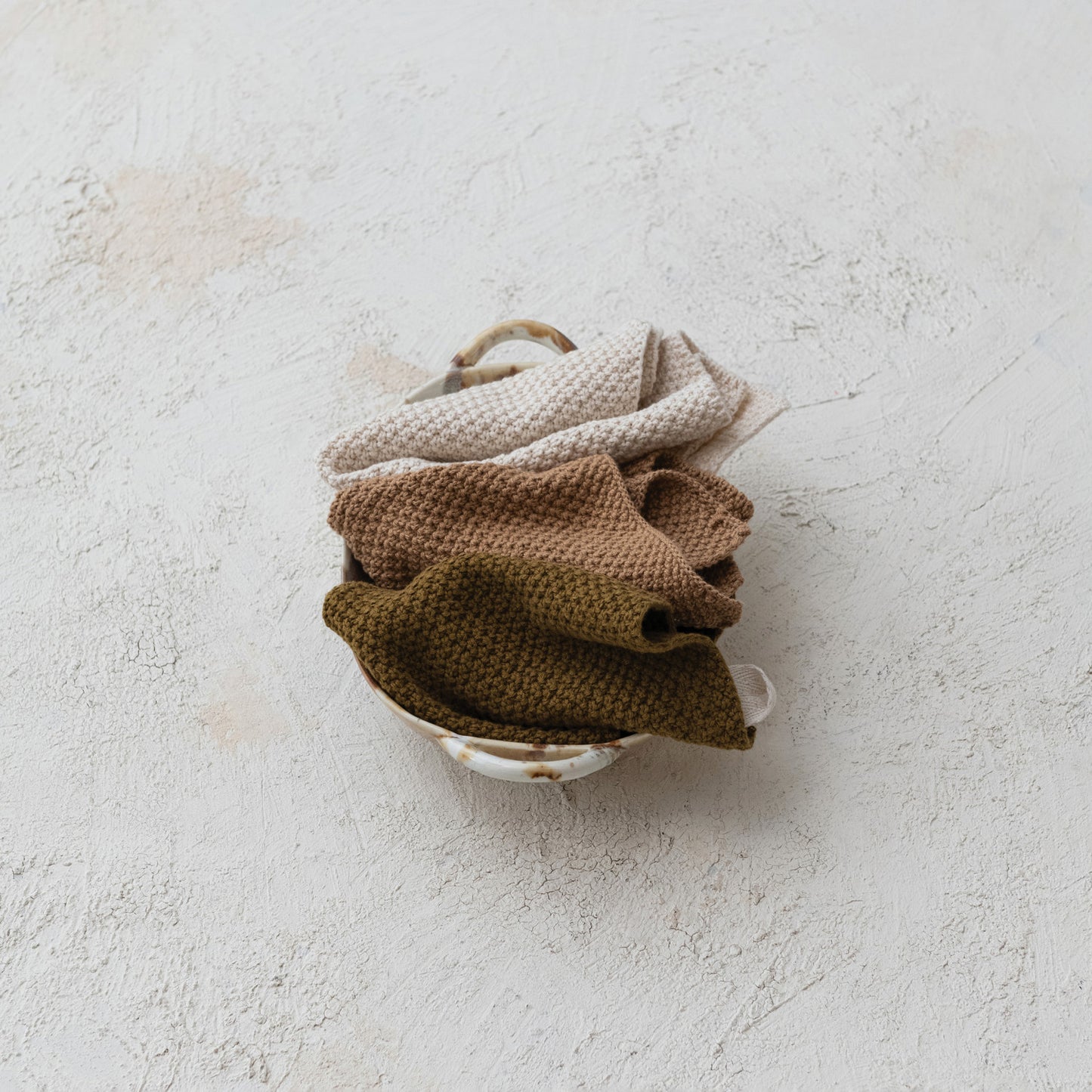 Cotton Knit Dish Cloths | Set of 3