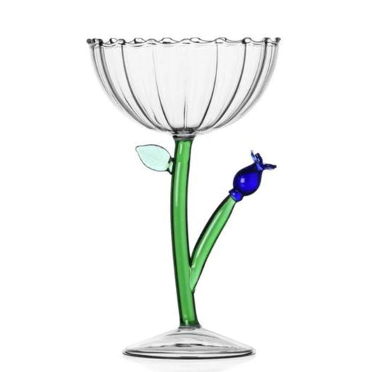 Champagne Bowl | Blue Flower