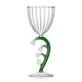 Optical Stemmed Glass | White Flowers