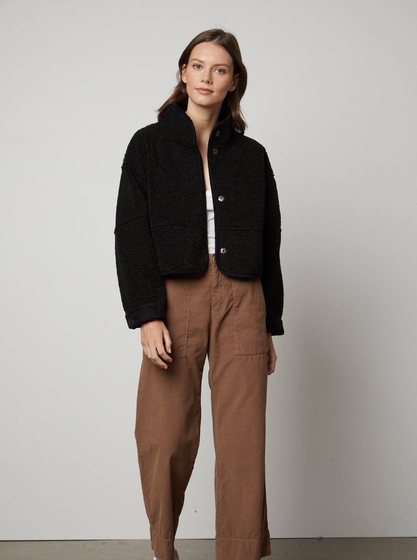 Kelly | Cropped Reversible Lux Sherpa Coat