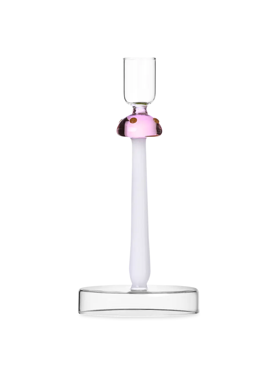 Alice | Mushroom Candle Holder Pink + Red Dots