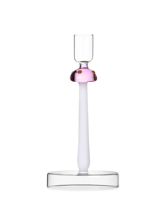 Alice | Mushroom Candle Holder Pink + Red Dots