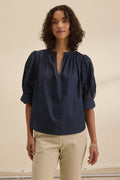 Laria | Sunflower Embroidered Blouse