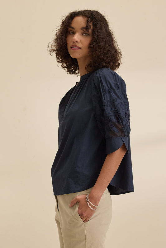 Laria | Sunflower Embroidered Blouse