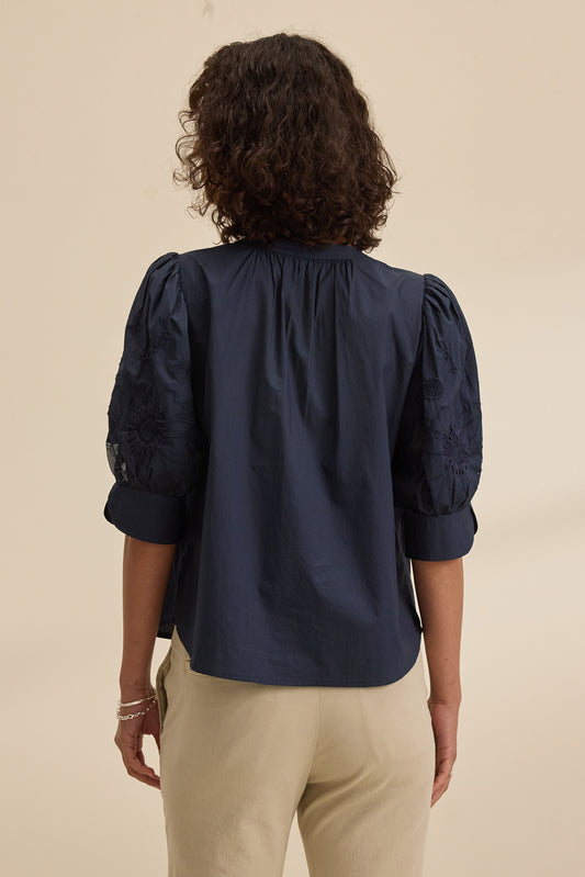 Laria | Sunflower Embroidered Blouse