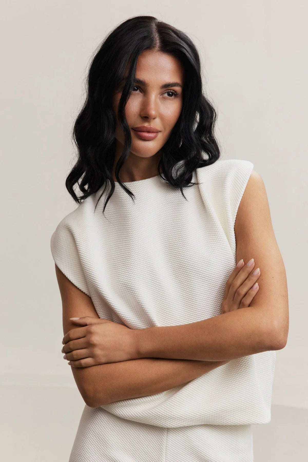 The Moon Padded Shoulder Top