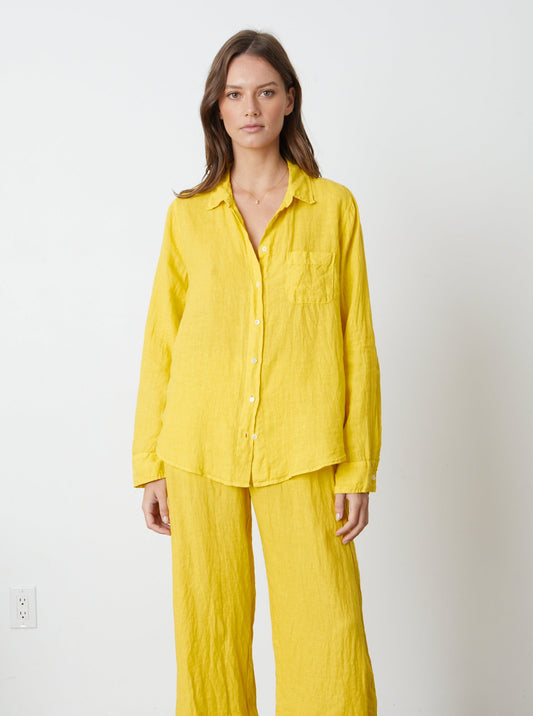 Natalia | Woven Linen Button Up