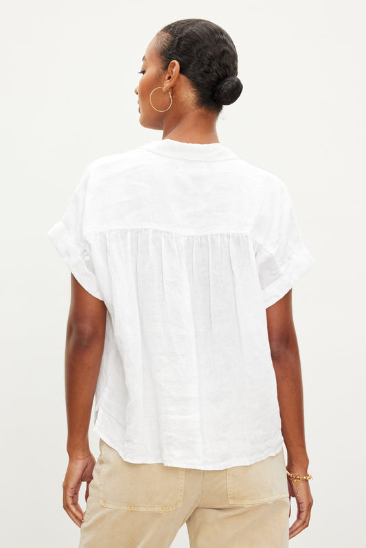 Aria | Woven Linen Button Up