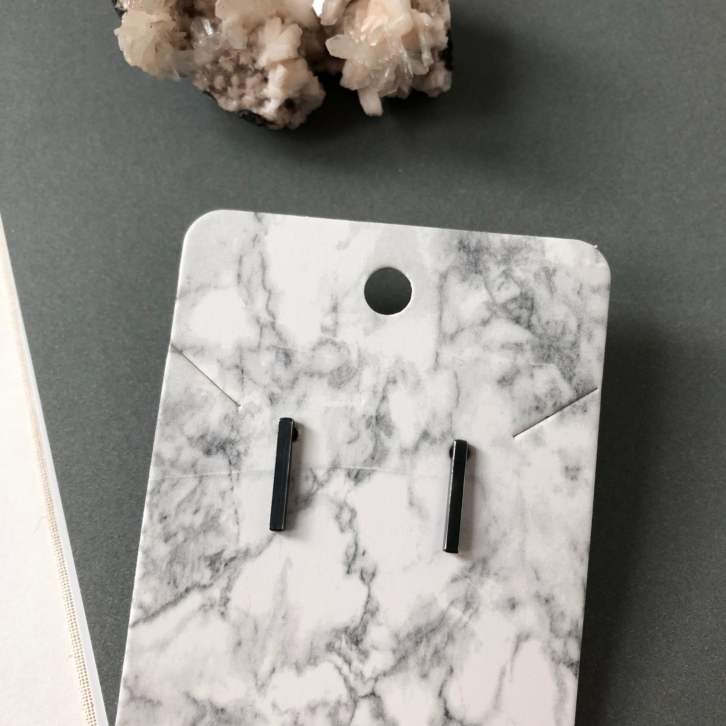 Dash Earrings | Gunmetal