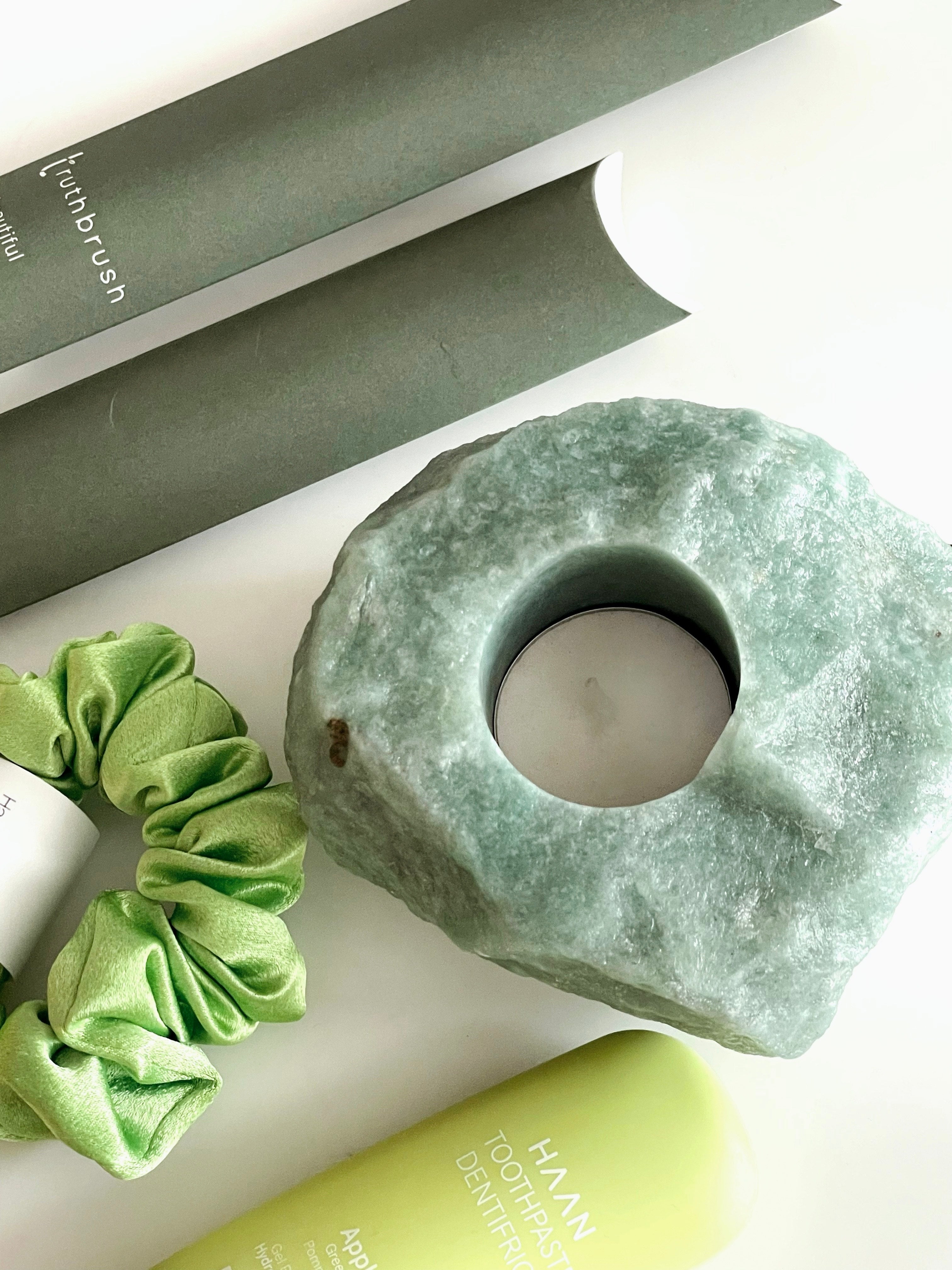 Green Quartz Candle Holder