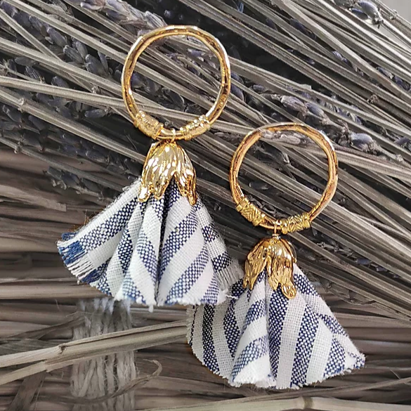 Gentiane Blue Earrings | 24K Gold Plated