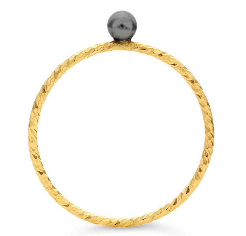 Gold Filled w/ Swarovski Dark Grey Pearl - The 889 Shop